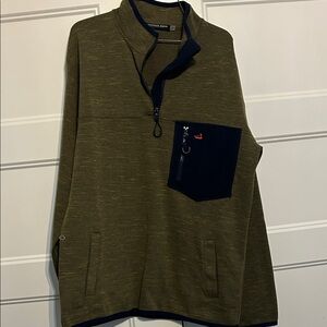 Southern Marsh Green and Navy Zip-Up Sweater